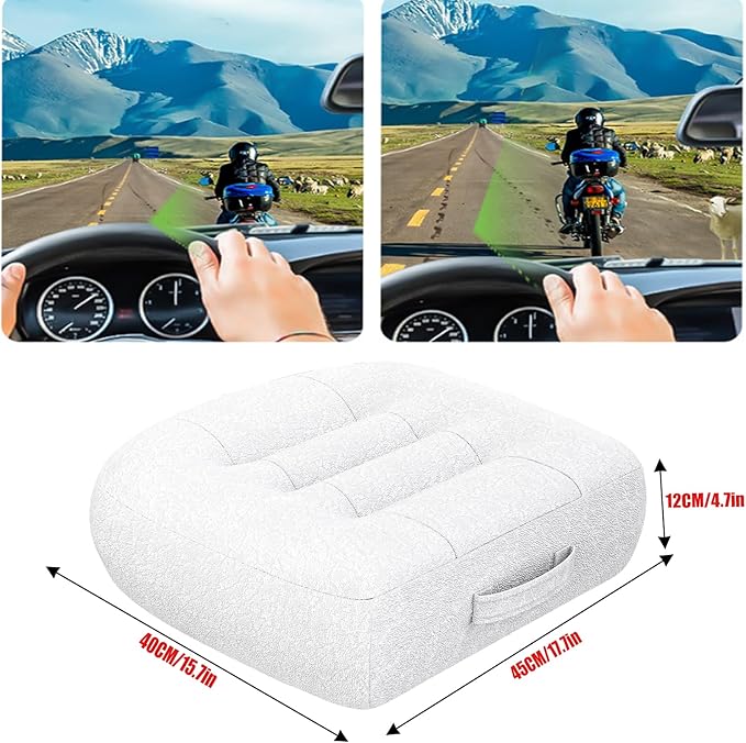 adult short driver car seat booster/booster seat for adults/thick Office Chair Booster Seat,for Short People Effectively Increase Field of View Lower Back Fatigue Relief,for Cars,Office,Home（White）