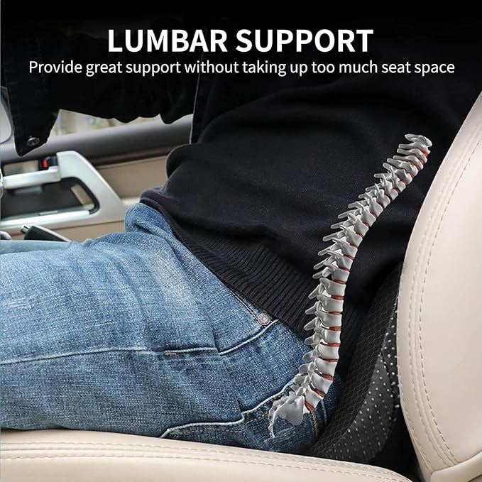 Car Seat Cushion for Ford Mustang 2000-2024, Four Seasons Universal Memory Foam Breathable Non Slip Auto Wedge Seat Pad Sciatica & Lower Back Pain Relief for Driving,Brown
