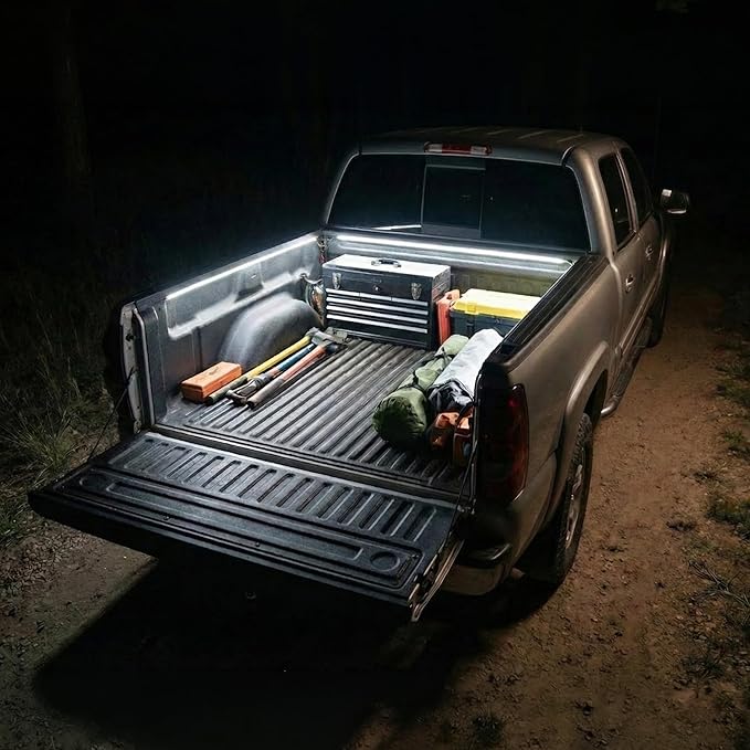 Alpena MAX LED Light Strip Starter Kit – EZ-Link Modular 12V Plug-and-Play Lighting for Cars & Trucks, Interior/Exterior Stick-On Light Bars, 2×12” Weatherproof Strips, White