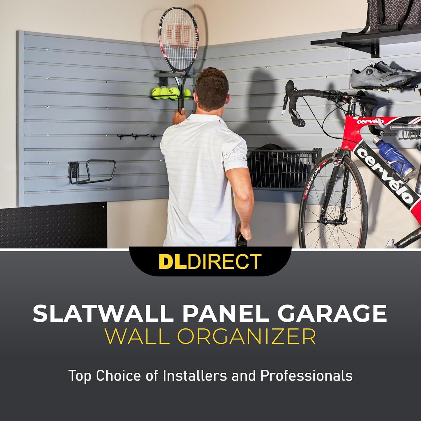 4'H x 4'W Slatwall Panel Garage Wall Organizer: Heavy Duty Wall Mounted PVC Wall Rack, Interlocking Slat Wall Paneling for Garage Wall Storage, Slatwall Board or Slatwall Shelves System - White