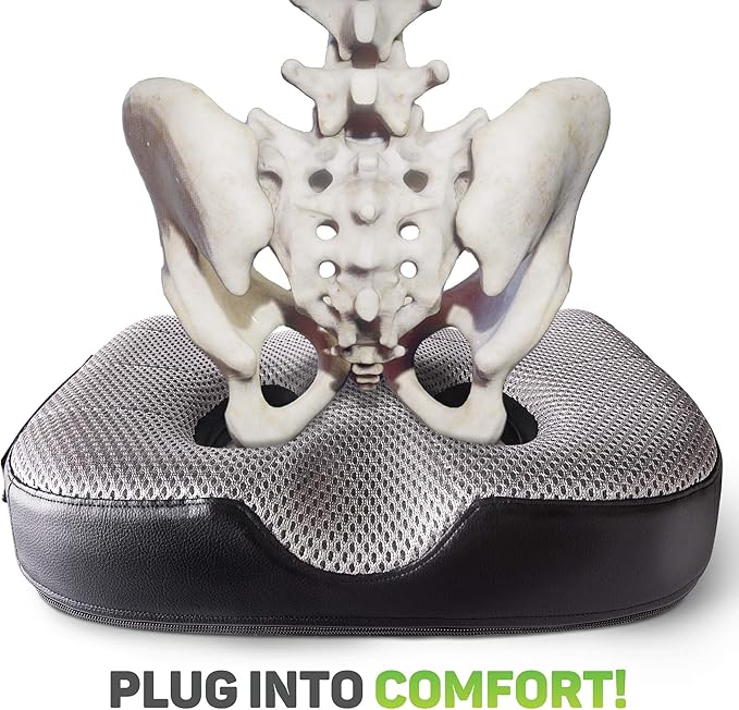 Aylio Socket Seat Cushion for Sit Bone and Back Pressure Relief, Butt, Tailbone, Hip, Hamstring, Posture Support - Firm Memory Foam Comfort Ischial Tuberosity Pillow for Desk Chair or Car