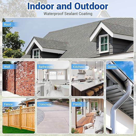 Transparent Waterproof Coating Sealant 280 Oz (8 KG), Invisible Waterproof Anti Leakage Agent, Liquid Water Proof Sealant Clear Indoor and Outdoor Sealing Wood,Gutter,Metal,Roof Repair,Skylight