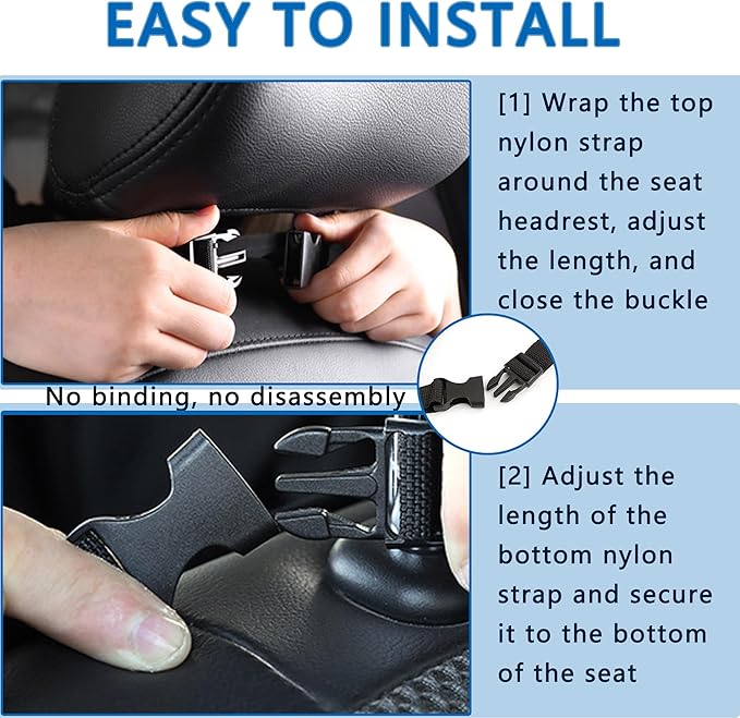 Aokdom 2PCS Car Seat Back Organizer,Extra Large Capacity Car Seat Organizer with 6 Mesh Pocket,2 Cup Holder & 4 Storage Bag,Road Trip Essentials for Kids & Adults
