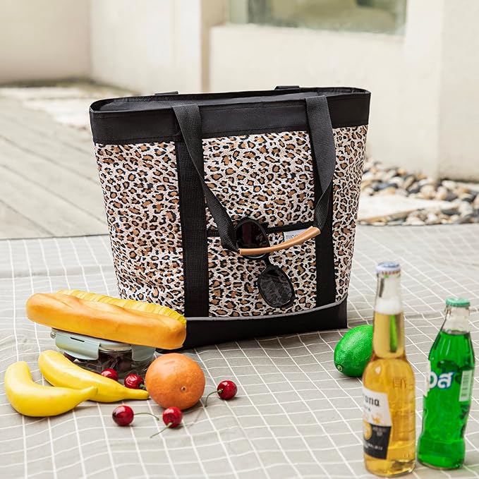 Insulated Cooler Bag Reusable Grocery Tote Bags Transport Large Lunch Box for Women