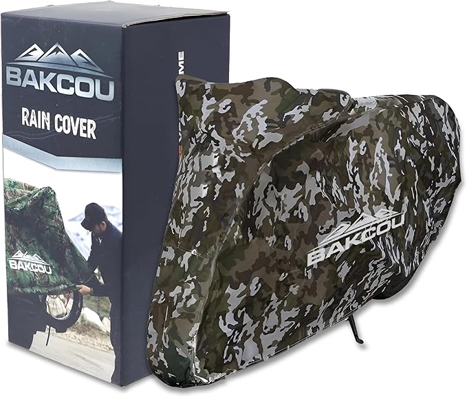 Bakcou - Heavy Duty Waterproof eBike Rain Cover - Protects Against Sun, Dust, Wind, Rain, and Snow - Nylon Cover with Cinch Cords for a Snug Fit
