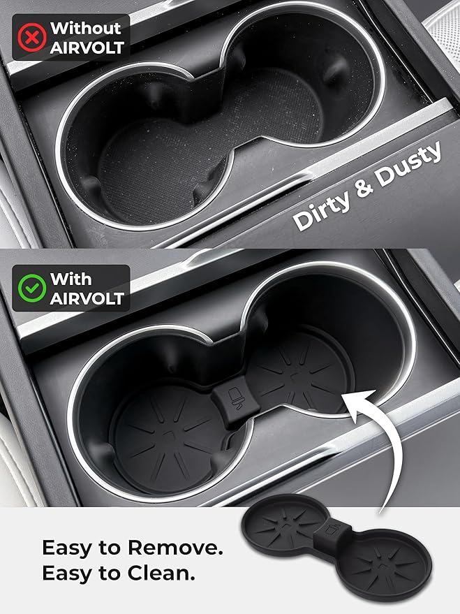 Center Console Organizer Set for Tesla Model Y Juniper (Premium & Performance 2025/26) and Model 3 Highland (All Trims 2024/25/26) – 4PCS Tesla Interior Accessories – Black
