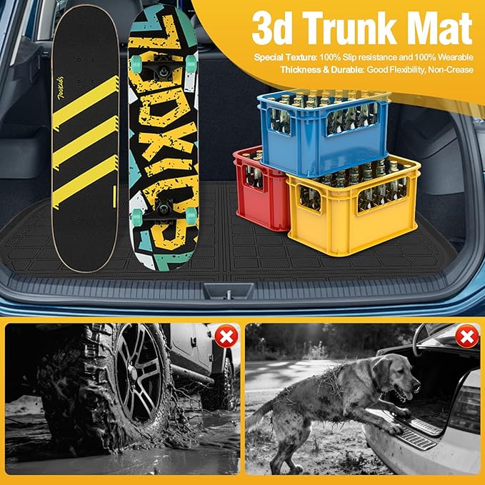 Trunk Liner Cargo Liners for Mazda 3 Hatchbeack 2019-2025 Rear Trunk Floor Mats 3D Boot Tray All-Weather TPE Black