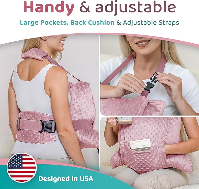 Zomaple Recovery Hysterectomy Pillow with Strap, Gel Pack & Lumbar Support – Post Abdominal Surgery Must Haves – Ideal for C-Section, Laparoscopic & Hernia Healing Comfort