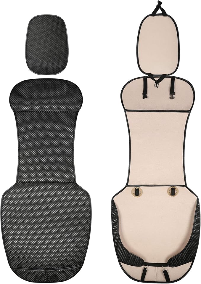 Auto Newer Luxury Breathable Car Seat Cover Fit Four Seasons, Universal Front of Car Seat Cushions, Bottom Seat Covers of Full Wrapped Edge,Universal Fit for 95% Cars,SUV,Pickup(Black，1PCS)