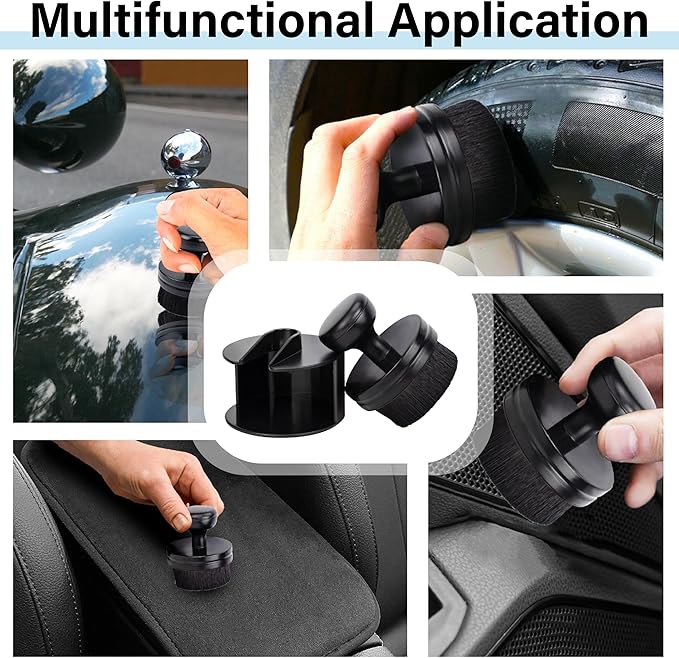 Tire Shine Applicator Brush, Tire Shine Brushes, Tire Dressing Brush Applicator with Seal Cover, Tire Brush for Car Detailing, Tire Gel Applicator, High Density Detail Factory Tire Brush (Yellow)