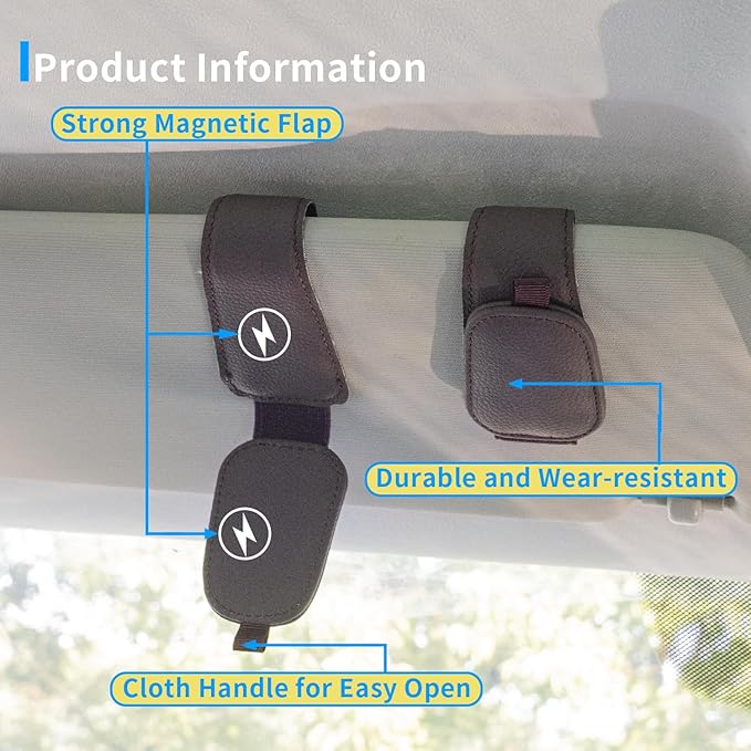 Yuoyar 2 Packs Magnetic Sunglass Holder for Car Visor - Universal Sunglasses Clip for Different Size Eyeglasses - Convenient Interior Car Accessories (Purple)