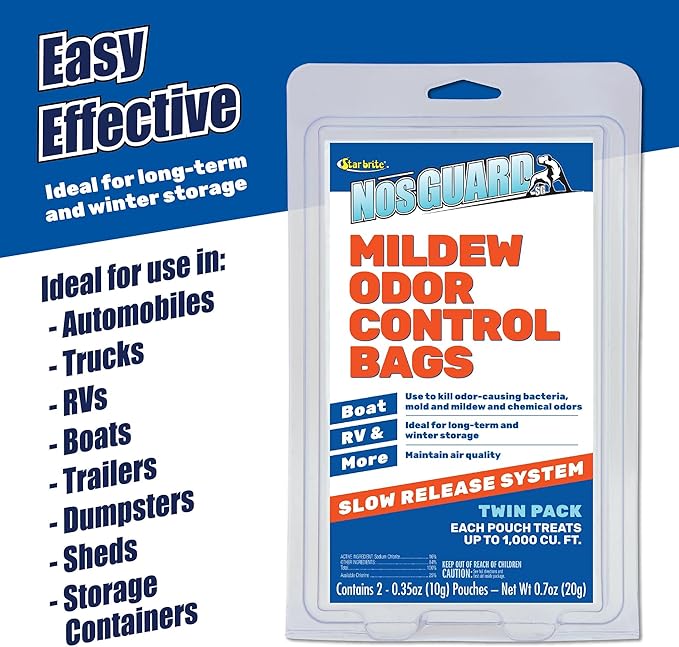 Star Brite NOS-Guard Mildew Odor Control Bags - Slow Release System - Twin Pack