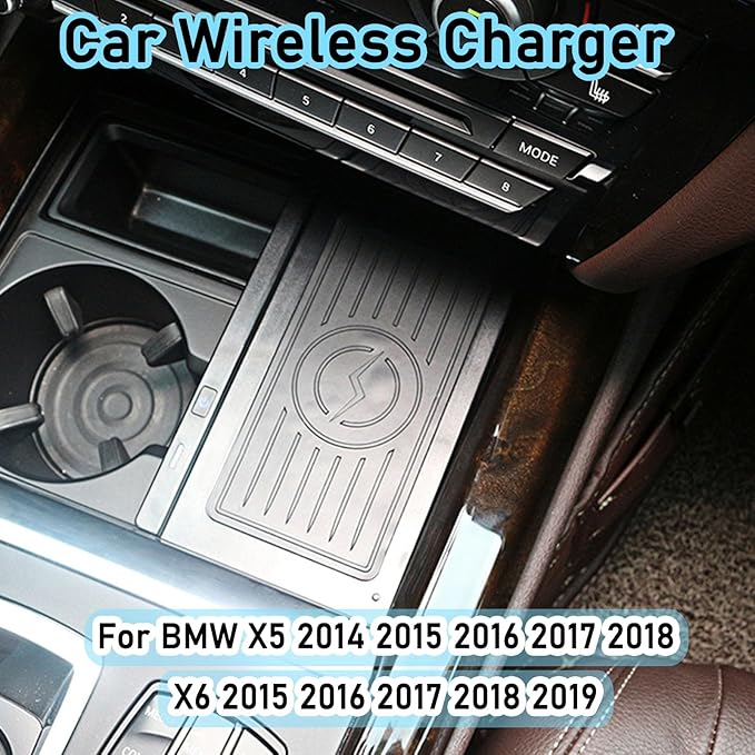 CenNa Wireless Car Charger with 10w Wireless Fast Charging for BMW X5 (2014 2015 2016 2017 2018) X6 (2015 2016 2017 2018 2019) All Models Accessory 2023 New