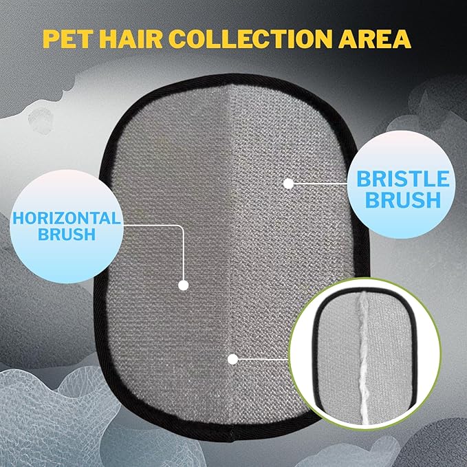 PotatoLife Pet Hair Removal Glove Upgraded Reusable Electrostatic Washable Fur Remover for Dogs Cats, Grooming Mitt for Couch, Sofa, Furniture, Carpet, Clothing and Car Seat, Large, 1PCS