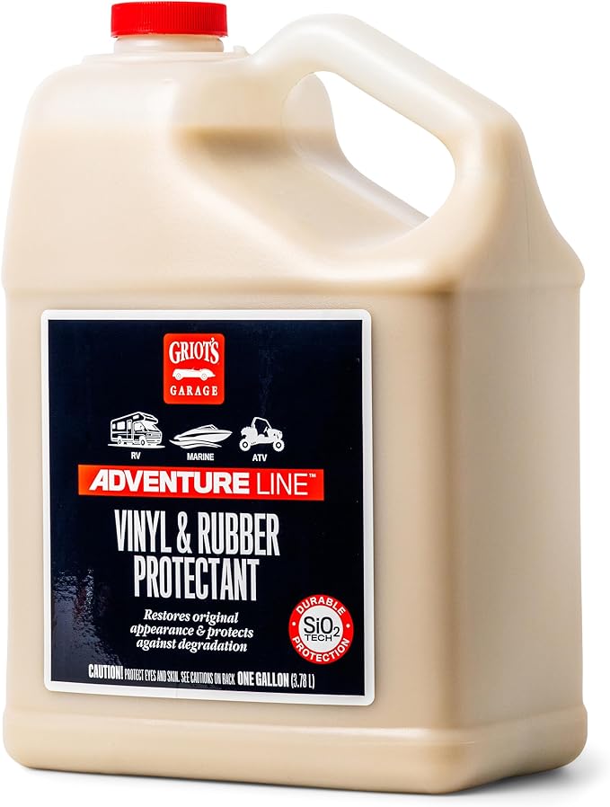 Griot's Garage Adventure Line Vinyl and Rubber Protectant for RVs, Campers, Trailers, Boats, ATVs, UTVs, Motorcycles, SiO2 Ceramic Restorer, 10874, One Gallon