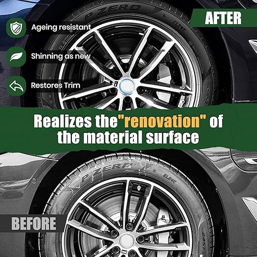 KIEMT Plastic Trim Restorer for Cars Shiny Car Stuff As New Care Kit Faded Plastic Restore