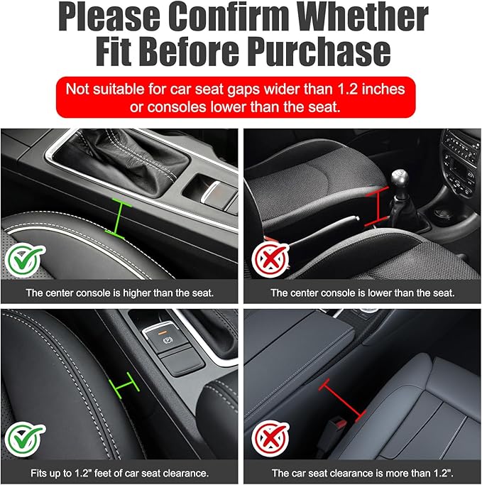chfine Car Seat Gap Filler Organizer, Universal Premium Leather Car Gap Filler with Card Slots for Front Seat Between Car Seat and Console Hold Phone, Sunglasses, Keys, fit for Car Suv Truck (2)