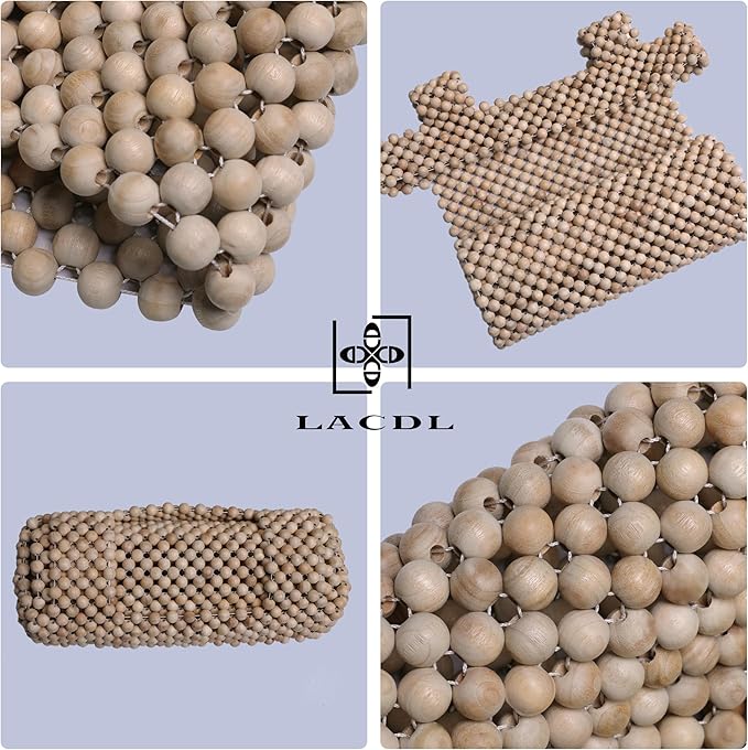 LACDL Beaded Car Seat Covers for Cars, Cooling Bead Seat Cover for Trucks & SUVs - Auto Ventilated Seat Cooler Pad, Natural Wood Breathable Beads - Sweat Protector for Summer, Burlywood