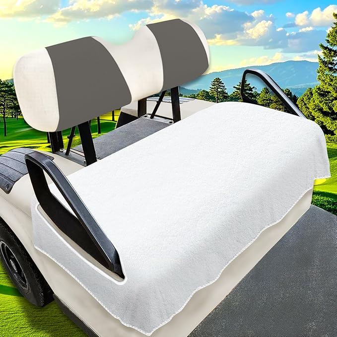 YOKYHOM Golf Cart Seat Covers for 2/4-Seater, Microfiber Seat Towel Blanket, Keeps Seats Cool, Clean & Comfortable, Fits EZGO, Club Car, Yamaha, 51"x31"