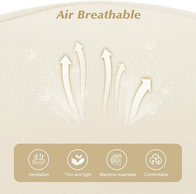 KEYOOG 2PCS Car Seat Covers Cushion, for Car Seat Office Chair, Prevent Seat Dirt, Thin and Breathable, Do Not Affect Seat Ventilation Functions, with Non Slip Bottom, 20.5"x19.3" Beige