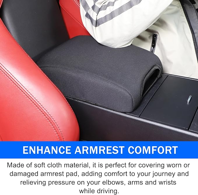 Daeiclru Car Armrest Cover Compatible with Jaguar F-Type 2013-2022, Center Console Cover, Arm Rest Cushion Pad, Car Armrest Seat Box Cover Protector Accessories (Cloth Material)