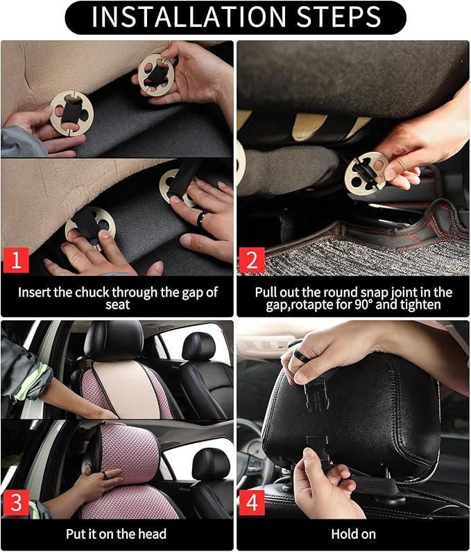 Auto Newer Car Seat Cover,Breathable Front Car Seat Cushion,Comfortable Car Seat Protector,Anti-Slip and Full Wrap Driver Car Seat Protector with Storage Pocket,Universal All Seasons(Pink,2PCS)