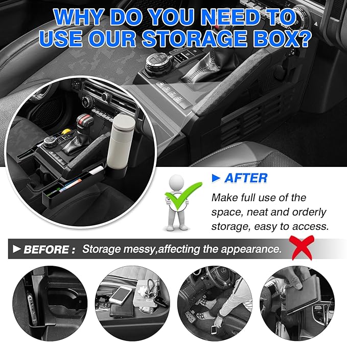 Autorder Gear Shift Organizer for Toyota Tacoma 2024-2026/4Runner 2025-2026 Accessories Center Console Organizer Removable Cup Holder Gear Shift Inser