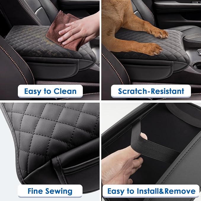 2024 2025 2026 Passport Center Console Cover for Honda Passport (RTL/TrailSport/EX-L/Black Edition), Cushion &Comfy Leather Armrest Cover 2025 2026 Passport Accessories (Padded)