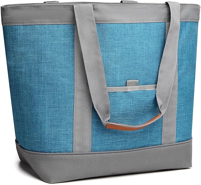 Insulated Cooler Bag Leakproof Thermal Insulation Collapsible Cooler Tote with Zippered, Reusable Cooler Bags