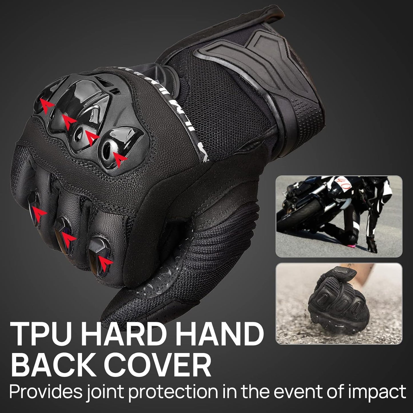 ILM Motorcycle Gloves for Men and Women Touchscreen Riding Gloves Motorbike Motocross Dirt Bike ATV Model-WD01