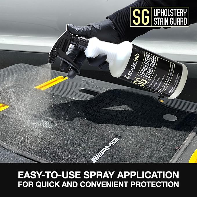 Suds Lab SG Upholstery Stain Guard for Car Seats, Cloth, Furniture, Restore Fabric Repellency and Prevent Stains, 32 Oz.
