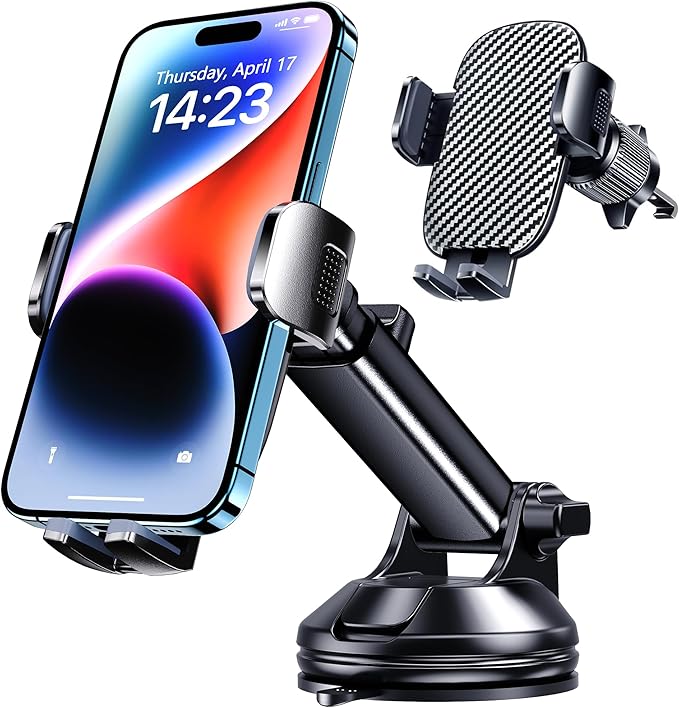 Qifutan Phone Holders for Your Car Cell Phone Mount for Car Mount Windshield Dashboard Air Vent Universal Hands Free Automobile Cell Phone Holder Fit for iPhone Smartphone Camera Mounts