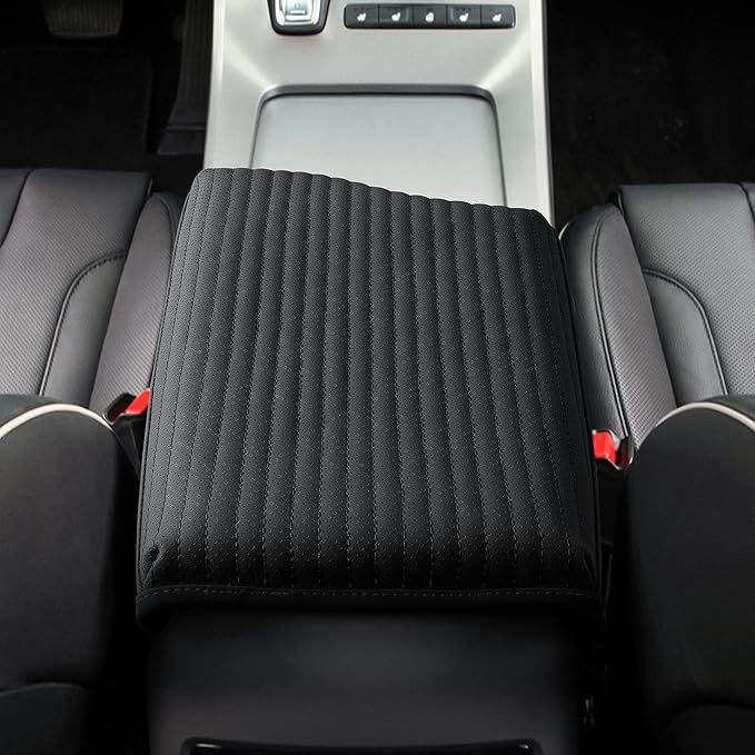 KMMOTORS Center Console Cover for Palisade 2023, 2024, 2025 – Thick Armrest Cushion Pad, Interior Accessories Protector, Funda de Consola para Palisade (Black, Facelift Design)