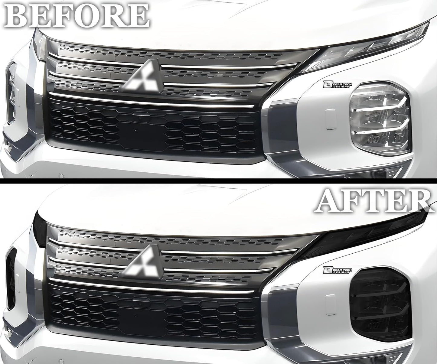 BOGAR TECH DESIGNS Full Headlight Taillight Tint Kit Compatible with Mitsubishi Outlander 2022-2025, Dark Smoke