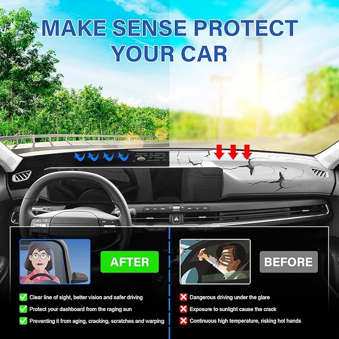 Car Dash Cover for Kia K4 2025 2026 Dashboard Cover Mat, Non-Slip Center Console Protector Mat Sunshade Windshield Glare for K4 Interior Accessories (Not for HUD, Left Hand Drving)