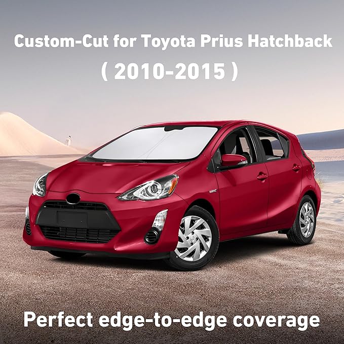 EcoNour Windshield Sunshade Compatible for Toyota Prius Hatchback 2010-2013 2014 2015, (Not for Prius C or Prius V) Sun Visor for Front Window Sun Shade Cover, UV Heat Protector, Car Accessories