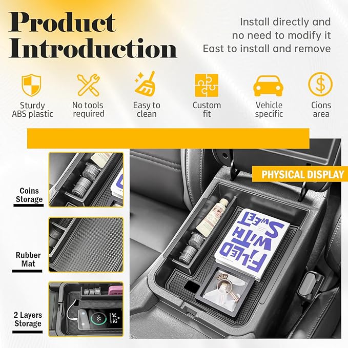 Center Console Organizer Tray Compatible with Nissan Sentra 2020 2021 2022 2023 2024 2025 Accessories, Middle Console Organizer for 2020-2025 Sentra Armrest Storage Box Coin Holder, black trim