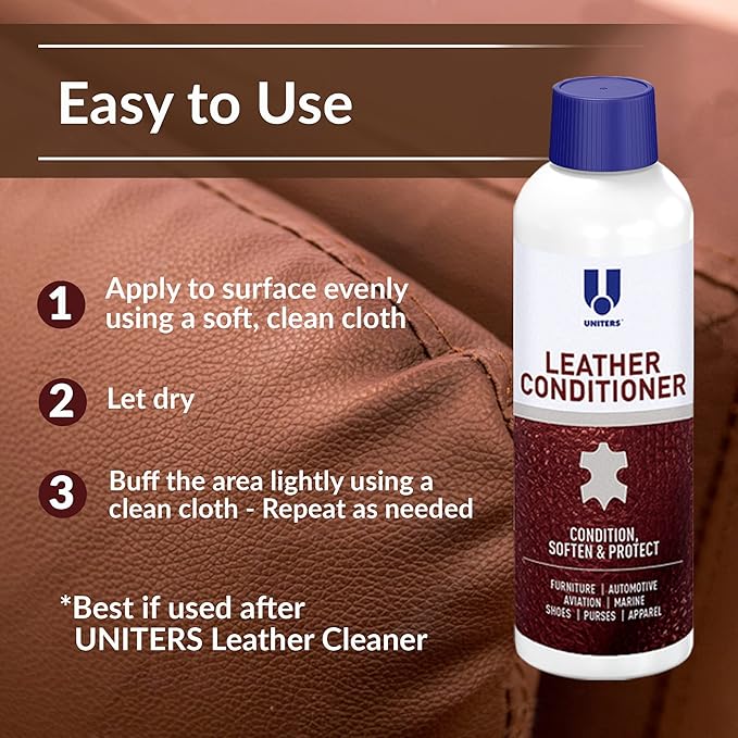 UNITERS Leather Conditioner Cream Protector – Leather Conditioner for Car Seats, Motorcycles, Furniture, Holsters, Saddle, Handbags, Apparel, Boots and Shoes - Interior Care Products 500ml 16.9 oz