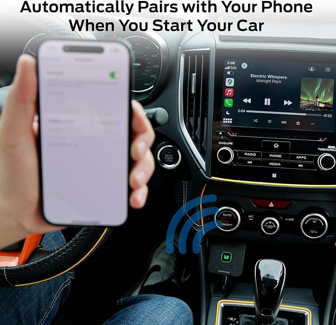 Monster Wireless CarPlay Adapter, Wireless Android Auto Adapter, Convert Wired to Wireless CarPlay & Android Auto, Compact Dongle for Factory Wired CarPlay Cars, USB-C & USB-A Cables Included