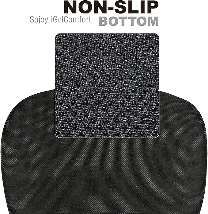Sojoy Truck Seat Cushion with Firm Lumbar Support,Gel Seat Pad with Upper Lower Back Support Pillow for Office,Car,Truck, Pain Relief Coccyx Seat Cushion