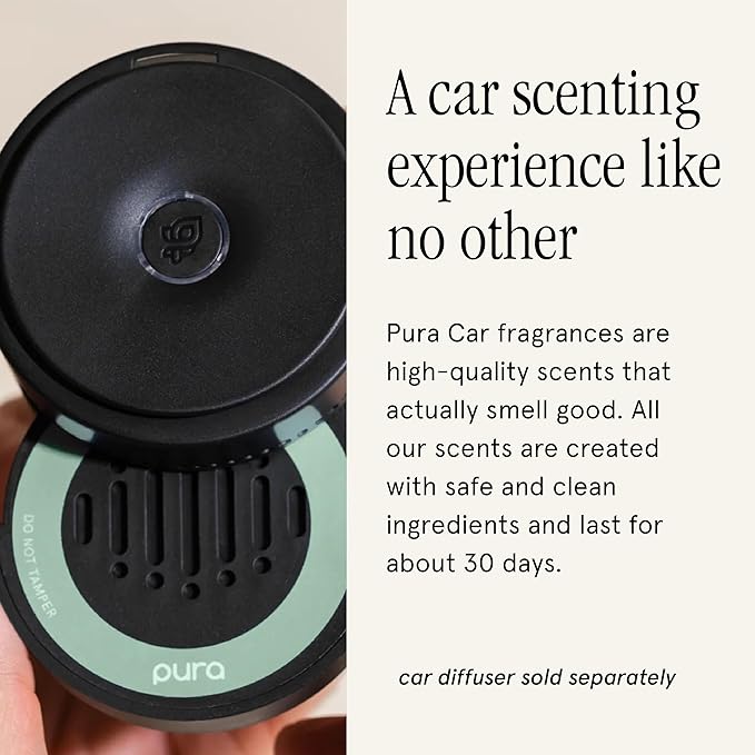 Pura Car Scent Refill - Fragrance for Pura Car Diffuser - Clean & Safe Luxury Diffuser Scent - Long-Lasting Fragrance for 30 Days of Aroma - Linens & Surf