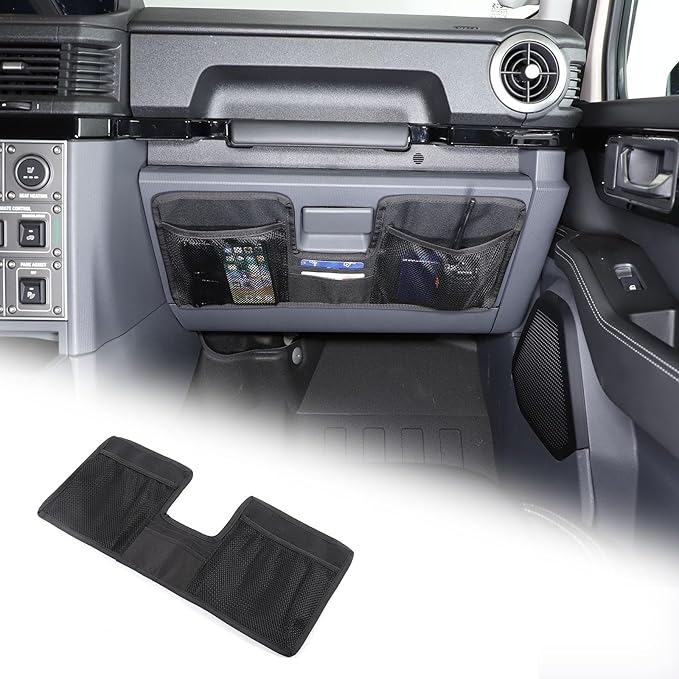 Car Glove Box Cover Storage net Bag Storage Bag Compatible with Ineos Grenadier 2020-2025 Oxford Cloth Car Glove Box External Adhesive Storage Bag Organizer Interior Accessories