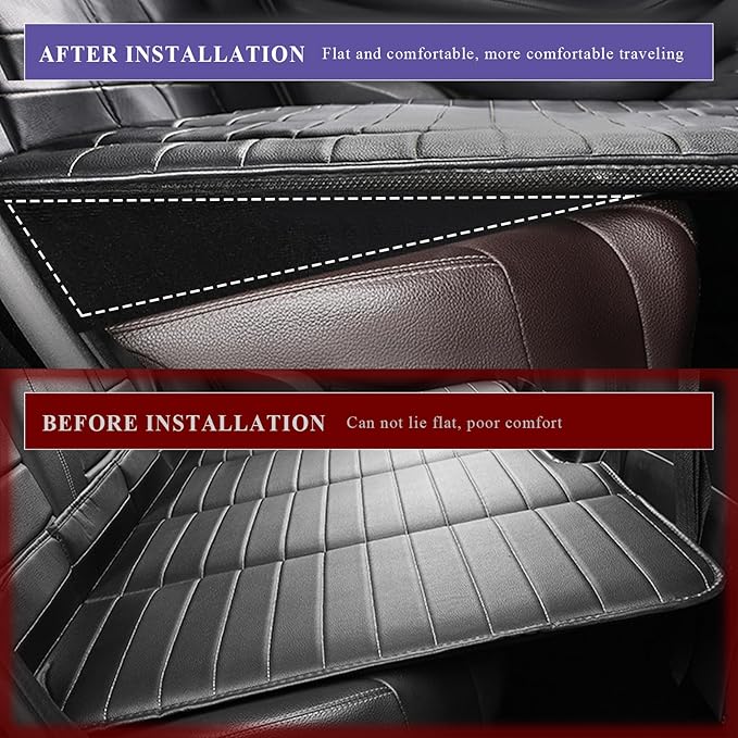Sun Walker 2 PCS Auto Seat Wedge Leveling Cushion, Comfortable Ergonomic Backseat Wedge Booster for Fatigue Relief, Angled Design Rear Seat Leveling Mat for Cars Trucks SUVs