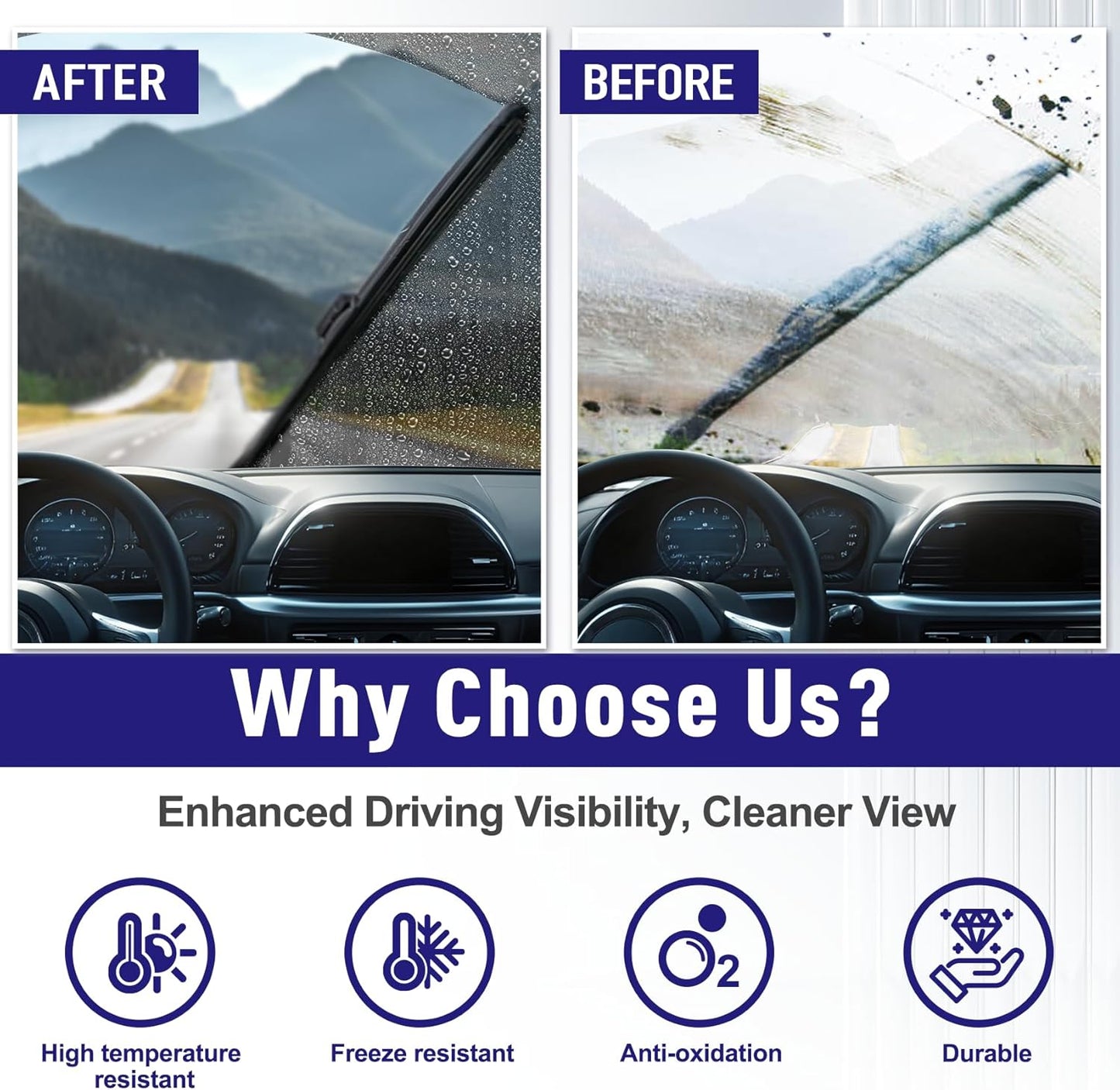 AJK Windshield Wiper Blade, OEM Quality Front Windshield Wipers for Ford Taurus 2011 2012 2013 2014 2015 2016 2017 2018 2019, 26" 20" Window Blades (Set of 2)