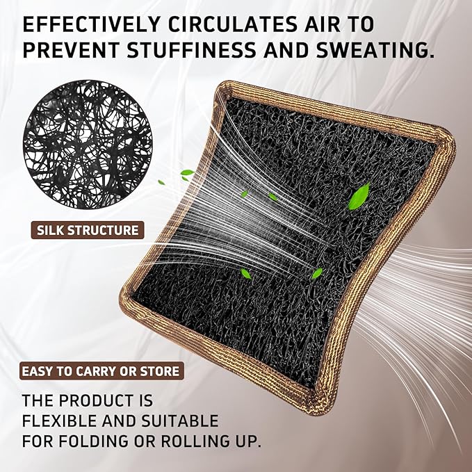Gooo&Ma Breathable Air Fiber Seat Cushion, Multi-Scenario Home Office Car Support Pad, Elastic Openwork Design and Quick Drying with Cool.