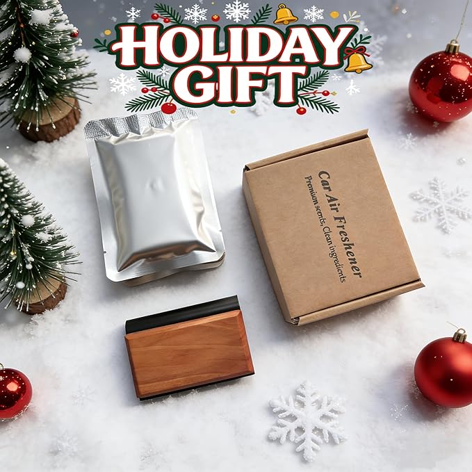 Car Air Freshener - Wood Air Freshener - Car Odor Eliminator - Long Lasting Scent - Auto Accessories -VISOR CLIP INCLUDED (Cabana-Amber-Pine)