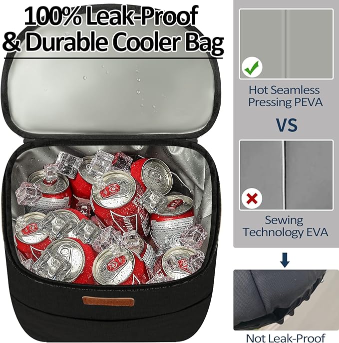 Camping Cooler Backpack 30 45 Cans, Soft Backpack Coolers Insulated Leak Proof Travel Cooler Bag Waterproof Lunch Picnic Beach Work Trip Thermal Bag Drink Beverage Beer Bag Cooler