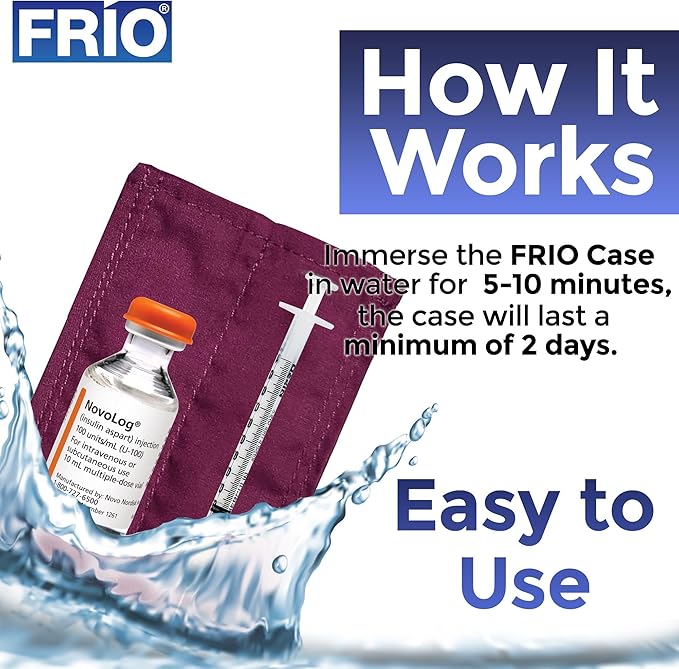 FRIO Cooling Wallet - Insulin Cooler for 45+ Hours of Stress Free On The Go - Red Mini
