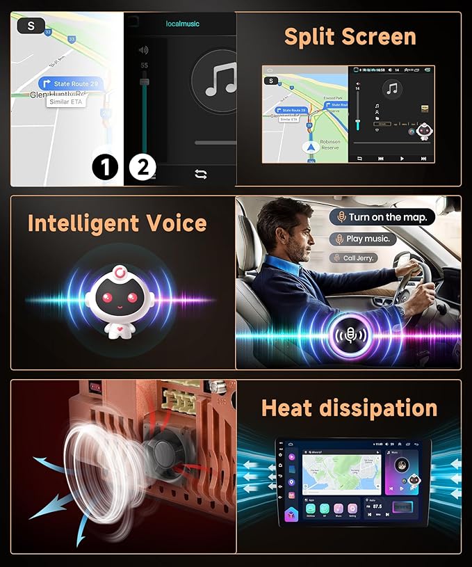 8Core 8G+128G for Toyota Corolla 2009-2013 Android 15 Car Stereo Carplay Android Auto, Rimoody 9 Inch QLED capacitive Screen with Bluetooth 5.0 FM/AM/RDS DSP-36 GPS WiFi Mirror Link Backup Camera