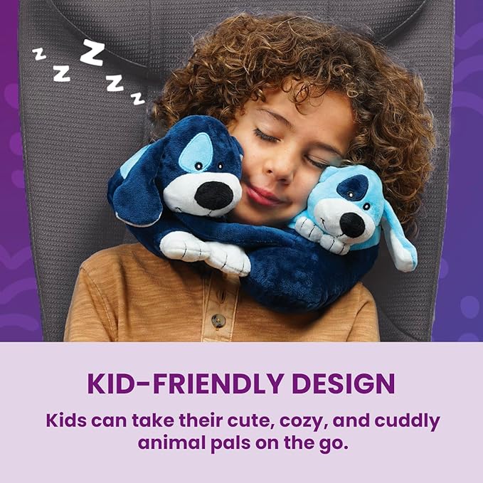Cabeau Airplane Travel Pillow for Kids – Evolution Kids – Neck Support for Sleeping on Airplanes, Trains, and Cars – Cute, Cozy, and Cuddly Animal Pal for On-The-Go Journeys (Kittens)